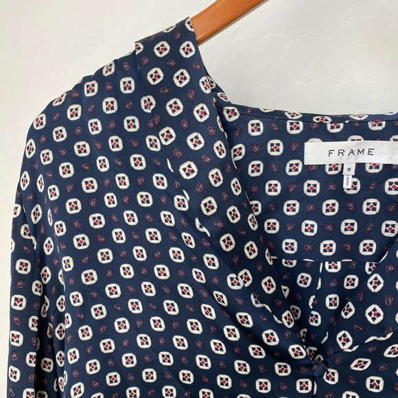 Frame navy patterned button down - Picture 4 of 4